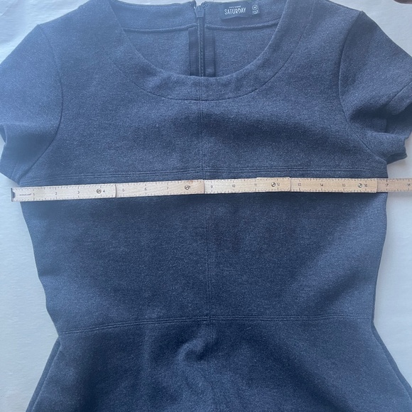 KATE SPADE SATURDAY The Good Times Short Sleeve Dark Gray Casual Cotton Dress - Picture 10 of 12